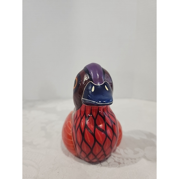 Mexican Folk Art Bird Pottery M Palacios Mexico Hand Painted Colorful 5" Tall - Picture 2 of 11